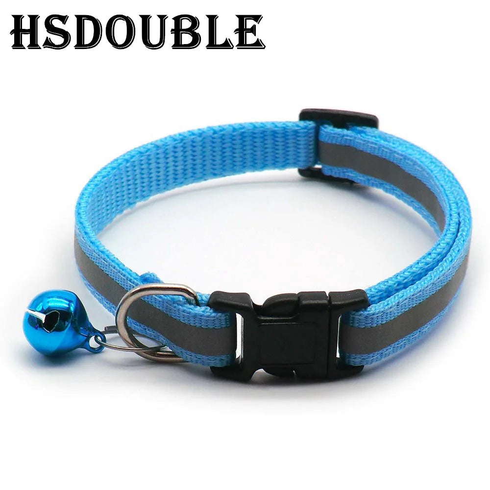 Reflective Pet Collar Set – Adjustable Collars with Bells for Cats & Small Dogs (2-Pack)
