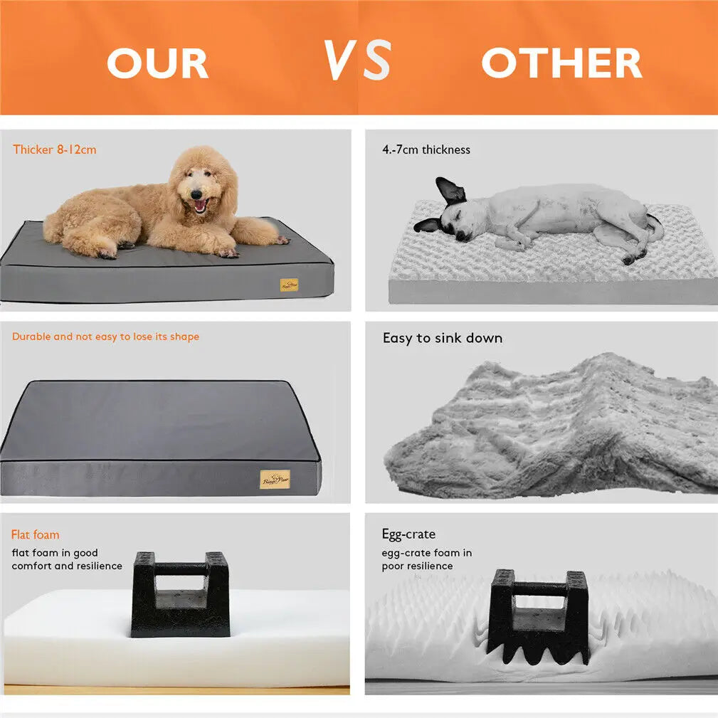 Jumbo Orthopedic Dog Bed with Memory Foam & Waterproof Cover