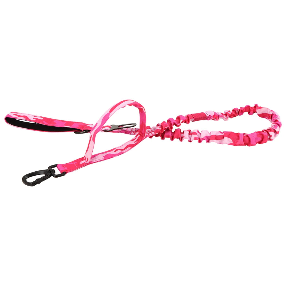 Adjustable Tactical Dog Leash with Dual Handles – Elastic Quick Release Training Lead
