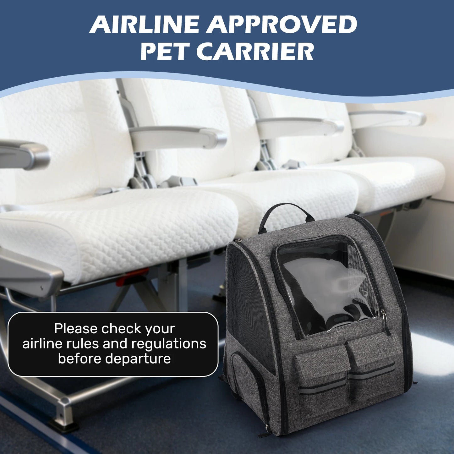 Rolling Pet Carrier Backpack – Foldable Travel Carrier with Removable Wheels