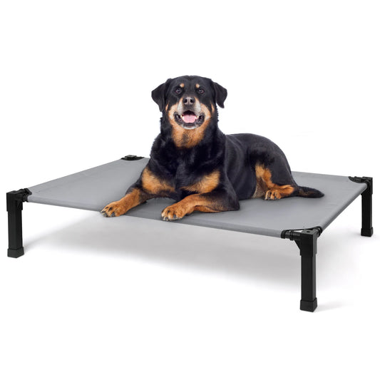 Cooling Raised Dog Bed with Chew-Proof Mesh & Metal Frame