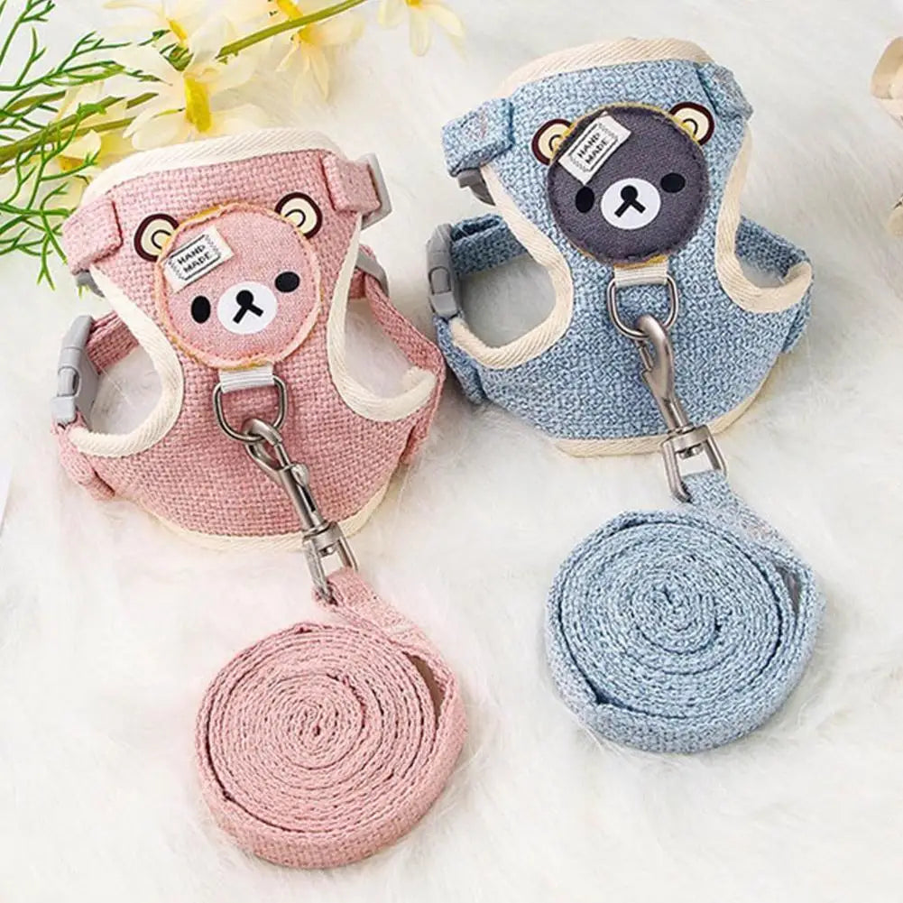 Breathable Pet Harness & Leash Set – Adjustable Vest for Small Dogs & Cats