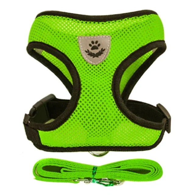 Adjustable Mesh Pet Harness & Leash – Breathable Walking Vest for Small & Medium Pets