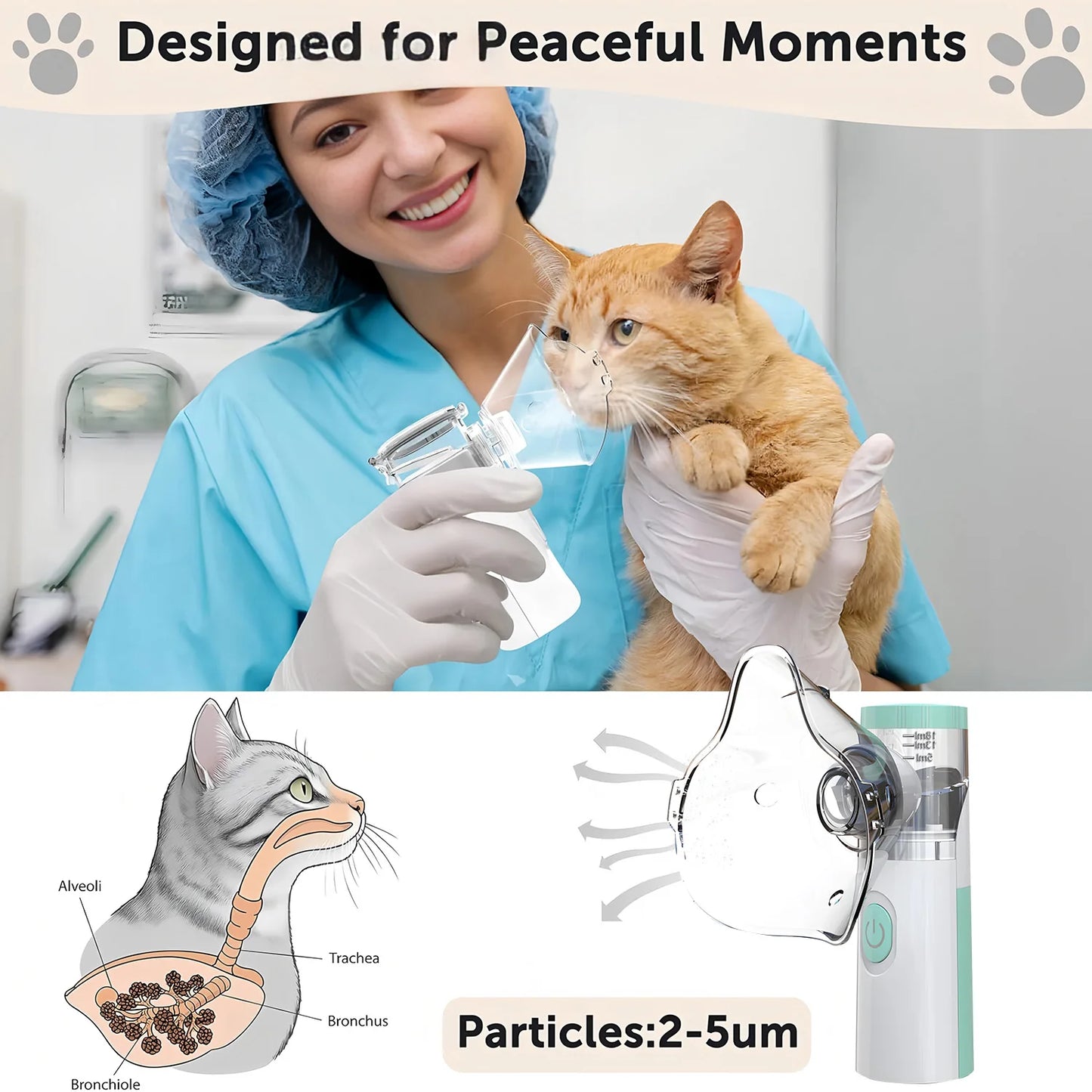 Pet Portable Nebulizer – Silent Medical Atomizer Inhaler for Animals