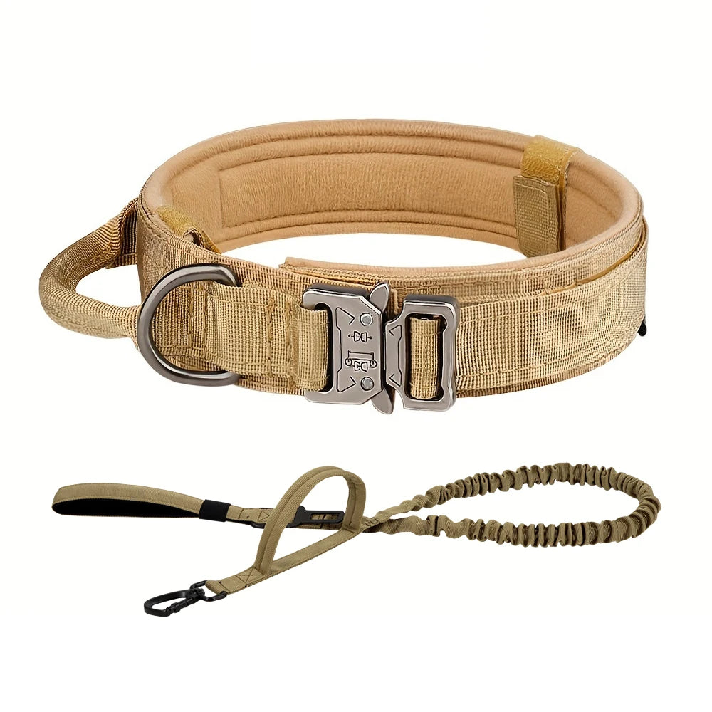 Tactical Dog Collar & Leash Set – Adjustable Training Collar with Control Handle