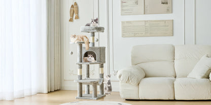 JHK 44in Cat Tree Tower for Multiple Cats with Sisal Scratching Posts