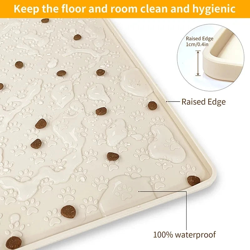 Pet Placemat – Silicone Waterproof Feeding Mat for Cats & Dogs Bowl Pad