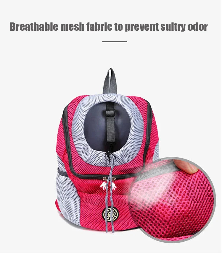 Portable Pet Carrier Backpack – Breathable Front Travel Bag for Dogs & Cats