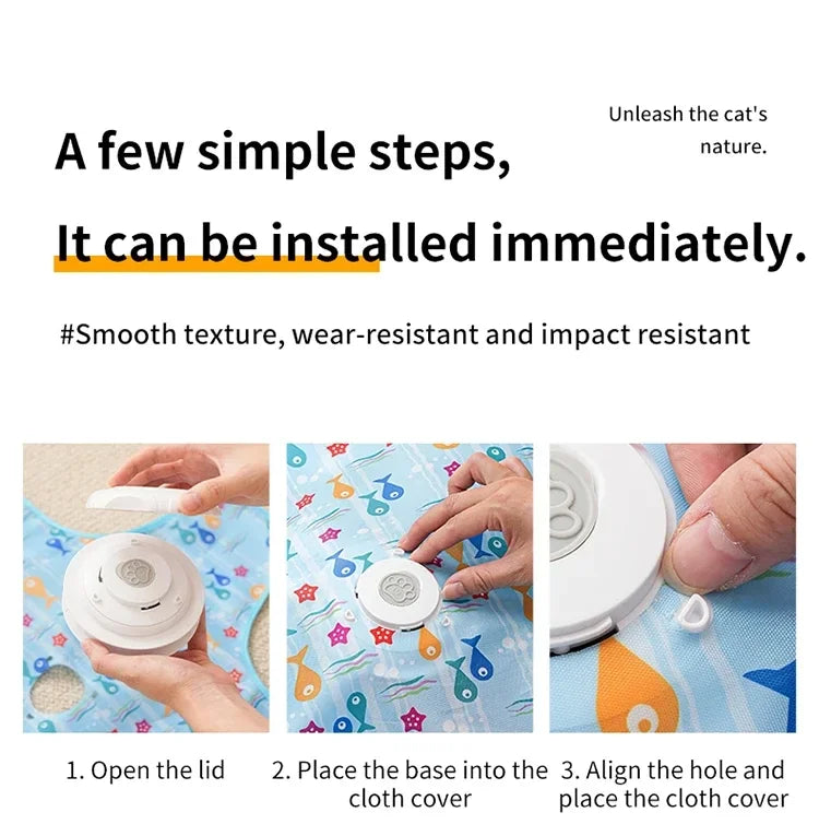 Interactive Hide & Seek Cat Toy with Motion Mouse & Feathers