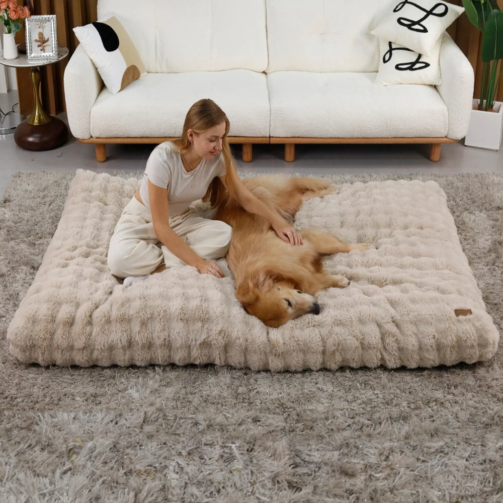 Ultra Plush Washable Dog Bed – Soft Pet Cushion Mat