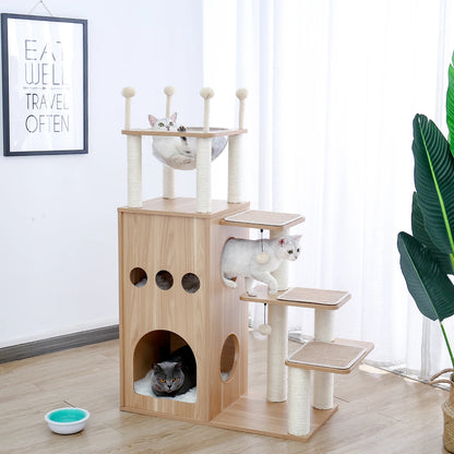Multi-Level Cat Tree with Condo, Hammock & Scratching Posts