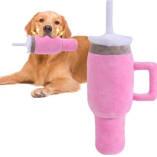 Squeaky Dog Cup Toy – Durable Chew Toy for Aggressive Chewers