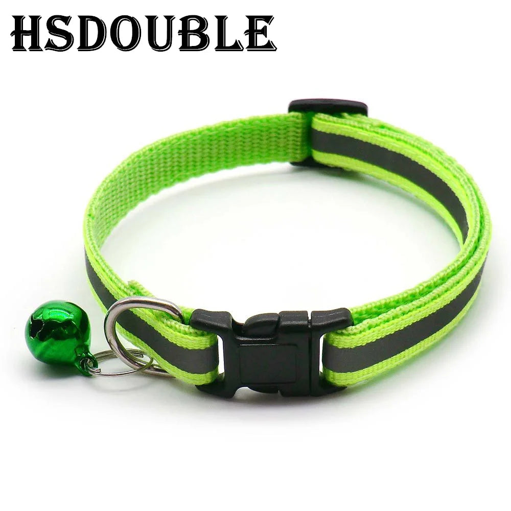 Reflective Pet Collar Set – Adjustable Collars with Bells for Cats & Small Dogs (2-Pack)