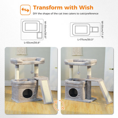 Small Cat Tree with Condo, Perch & Scratching Post