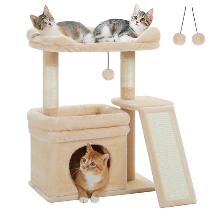 Small Cat Tree with Condo, Perch & Scratching Post