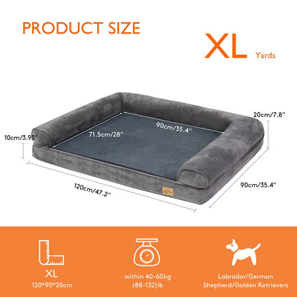 Orthopedic Memory Foam Dog Bed – Extra Large Washable Pet Sofa