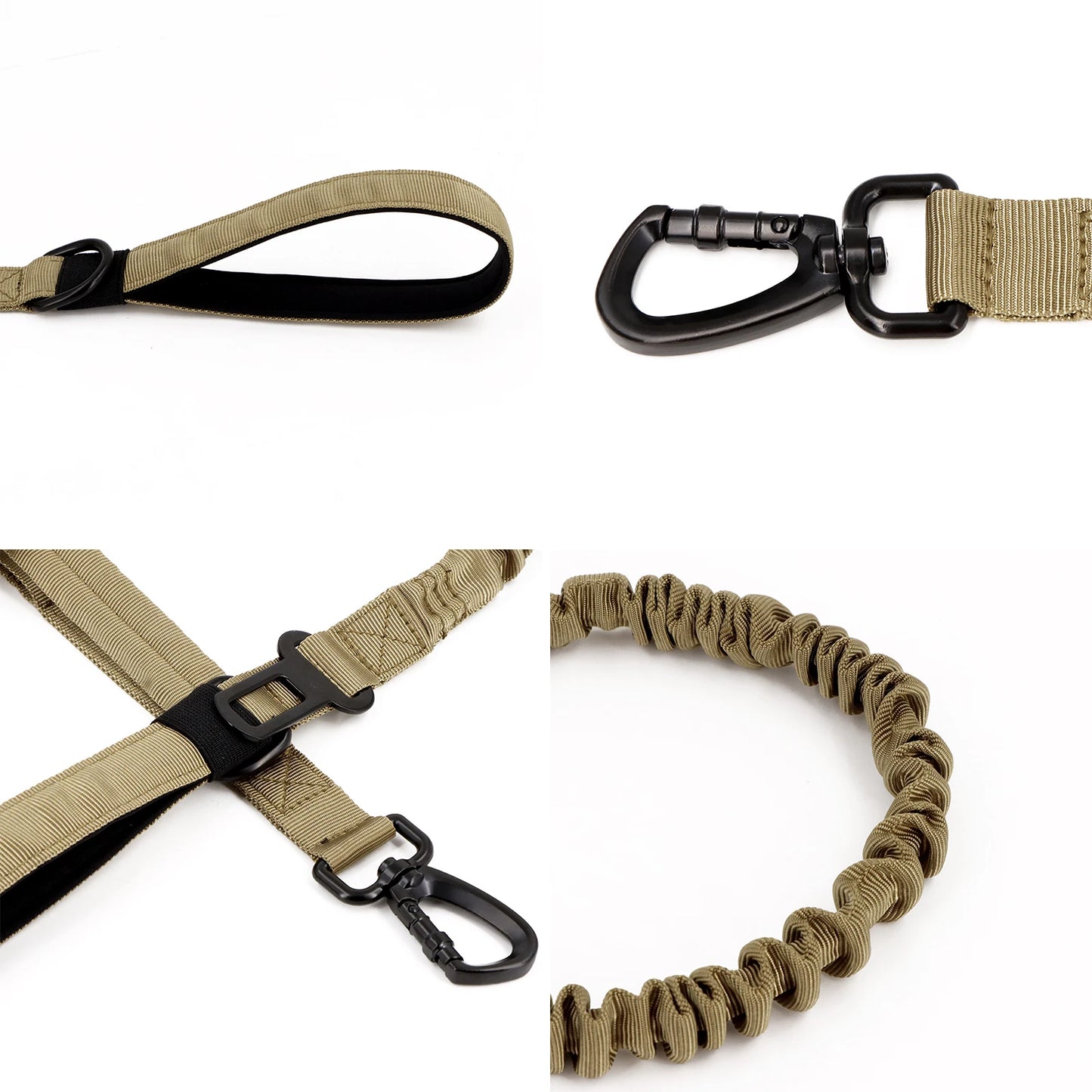 Tactical Dog Harness Set with Leash, Collar & MOLLE Pouches