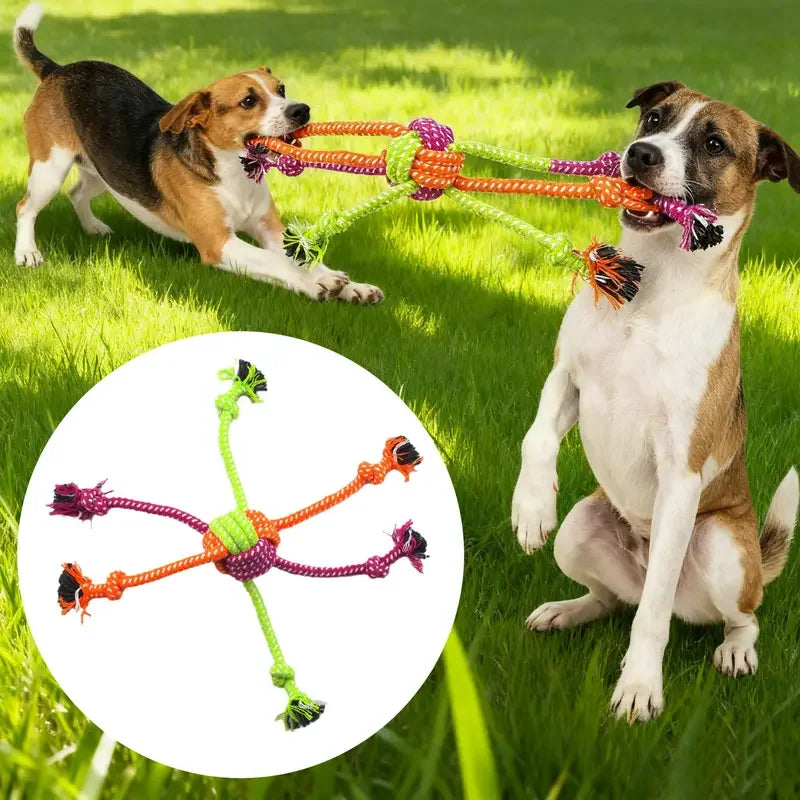 Durable Dog Rope Toy – Interactive Teeth Cleaning Chew Toy for Dogs & Puppies