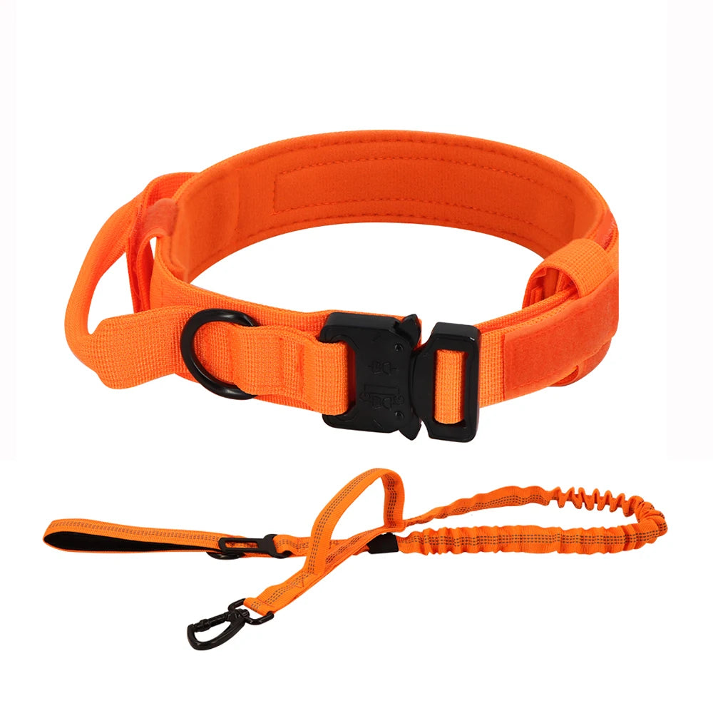Tactical Dog Collar & Leash Set – Adjustable Training Collar with Control Handle