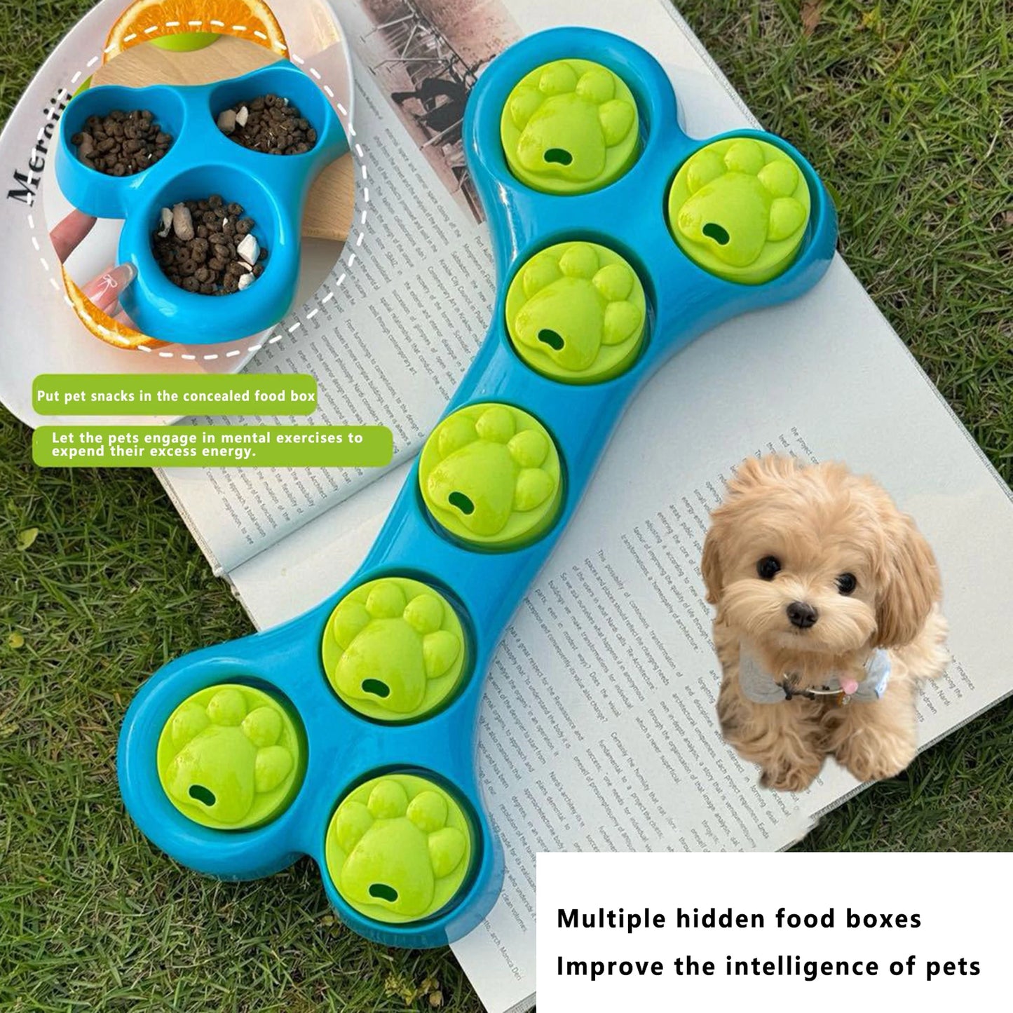 Bone-Shaped Slow Feeder Treat Toy – Dog & Puppy Stimulation