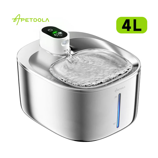 APETDOLA 4L Wireless Pet Water Fountain – Automatic Sensor Drinking Dispenser for Cats & Dogs