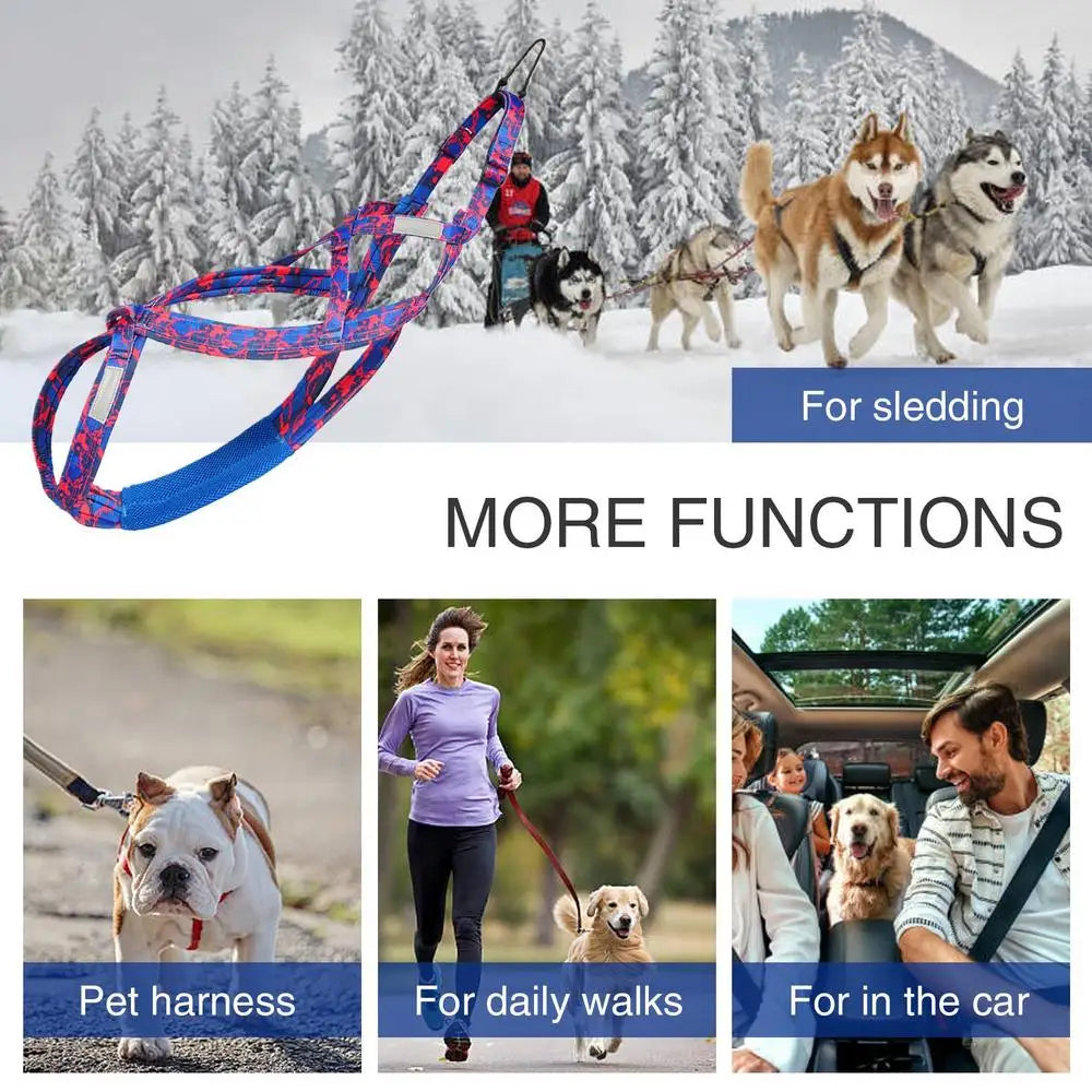 Dog Running Harness No-Pull Sport Training Bikejoring Skijoring Sled Harness