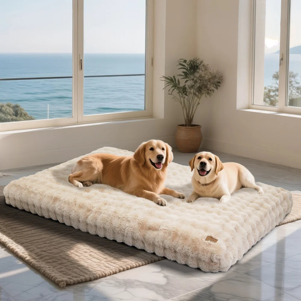 Ultra Plush Washable Dog Bed – Soft Pet Cushion Mat