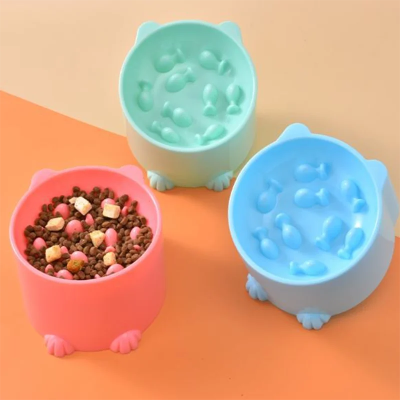 Cat Slow Feeder Bowl – Anti-Choking Neck Protection Design for Cats & Small Dogs