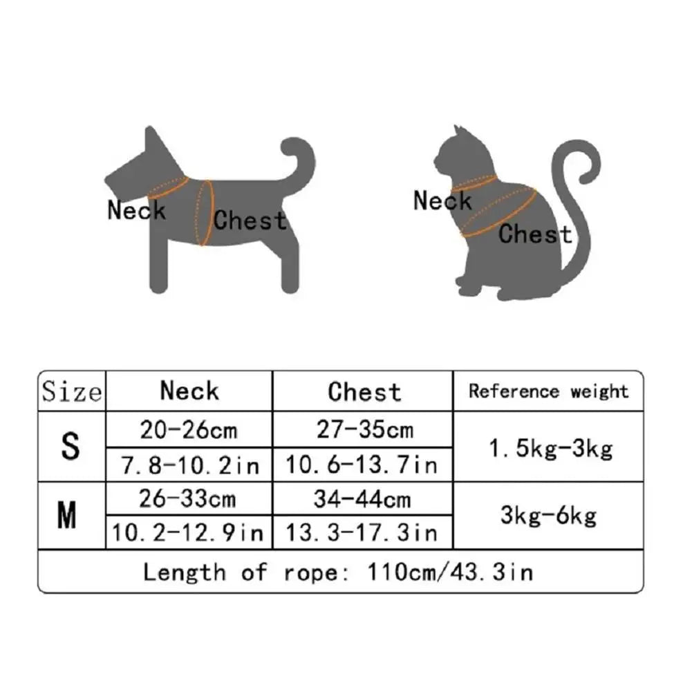 Breathable Pet Harness & Leash Set – Adjustable Vest for Small Dogs & Cats