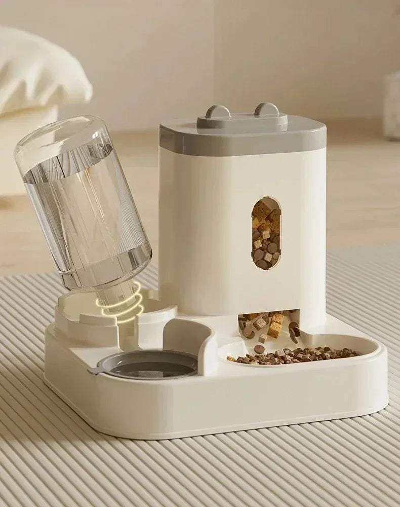 Automatic Pet Feeder Bowl – Large Capacity Food Storage with Water Fountain for Dogs & Cats