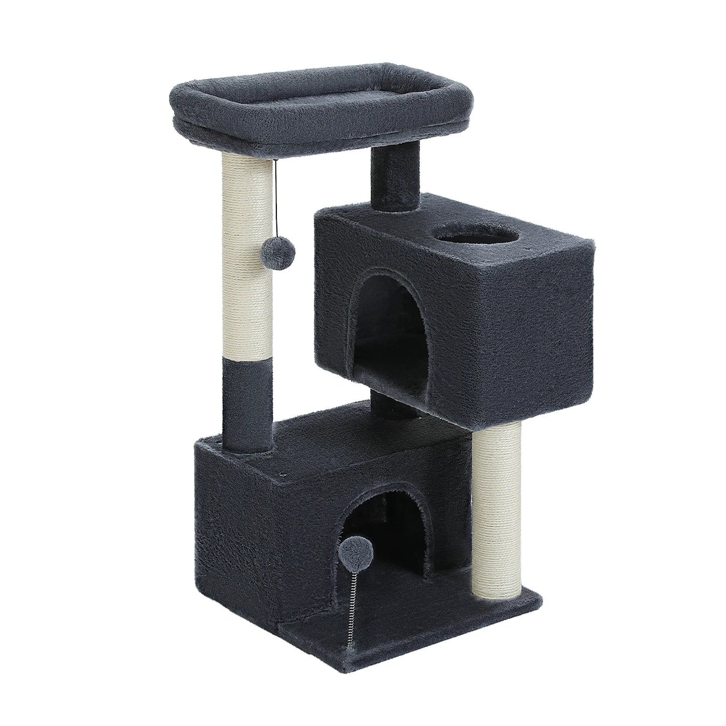 Cat Tree Tower – Cozy Condo, Wide Perch & Sisal Scratching Posts with Plush & Toy