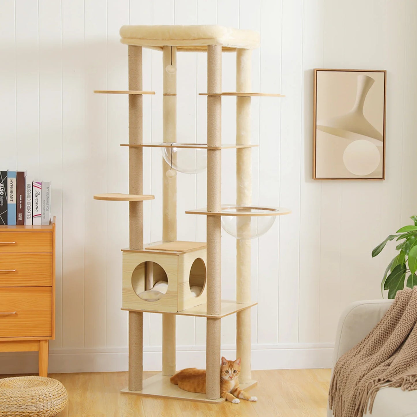 Multi-Level Cat Tree with Condo, Hammock & Scratching Posts