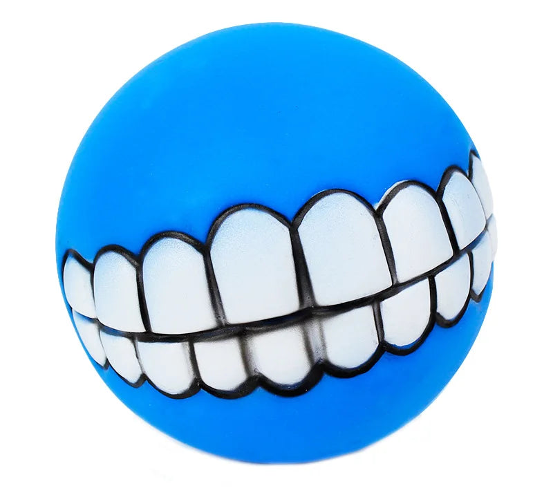 Rubber Dog Chew Toy – Squeaky Bite-Resistant Cleaning Ball for Small Dogs & Puppies