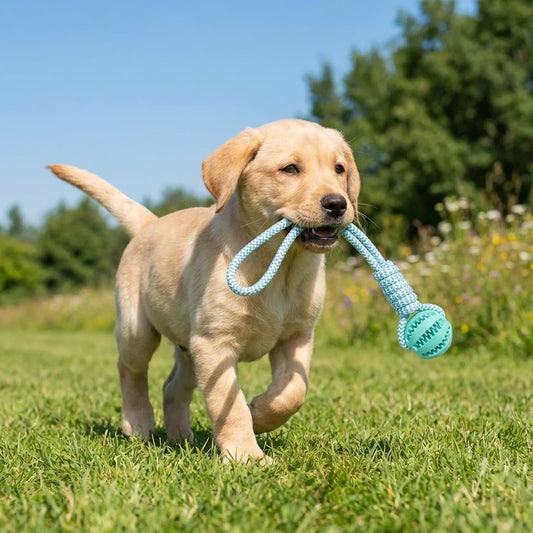 Rubber Dog Chew Ball Toy – Treat Dispenser for Teething & Boredom Relief