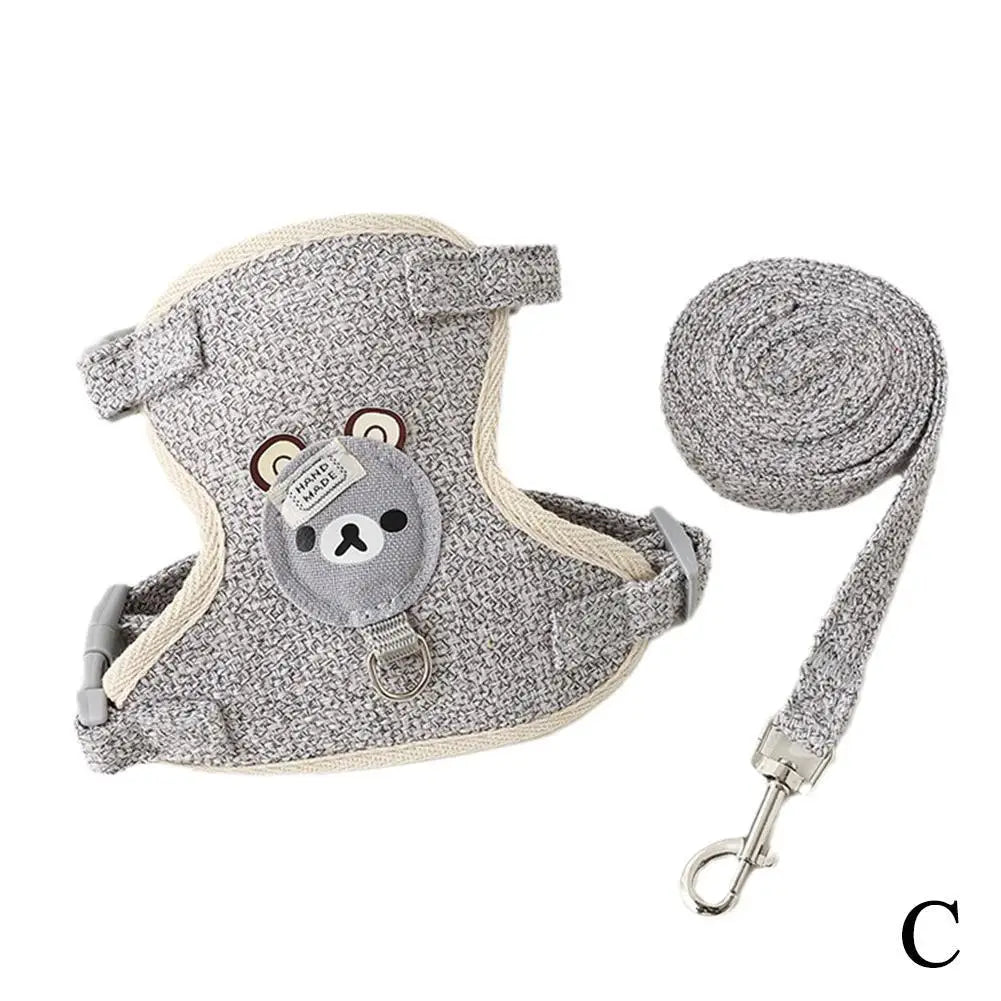 Breathable Pet Harness & Leash Set – Adjustable Vest for Small Dogs & Cats