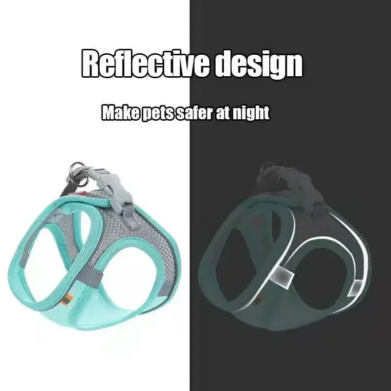 Breathable Pet Harness & Leash Set – Adjustable Safety Vest for Dogs & Cats