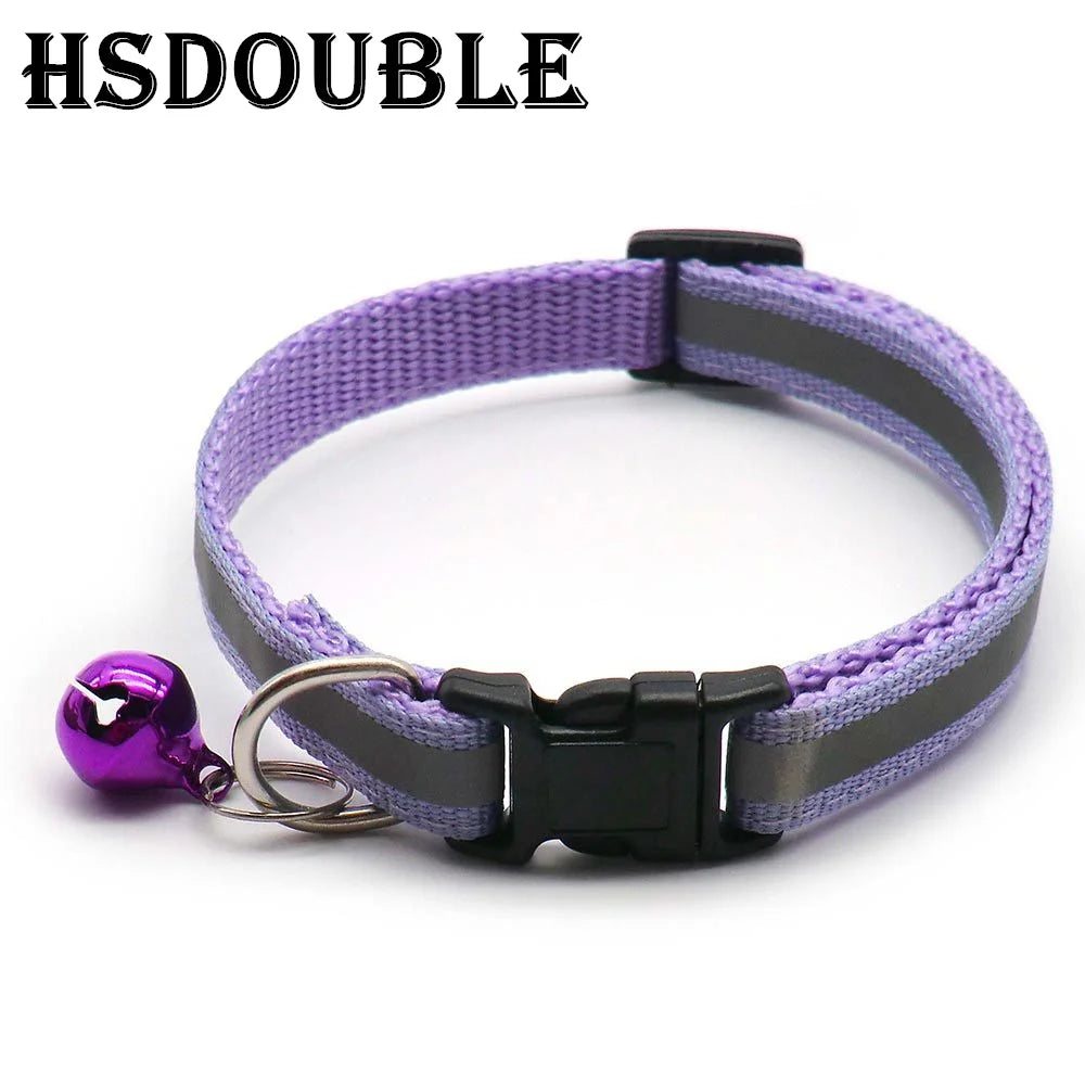 Reflective Pet Collar Set – Adjustable Collars with Bells for Cats & Small Dogs (2-Pack)