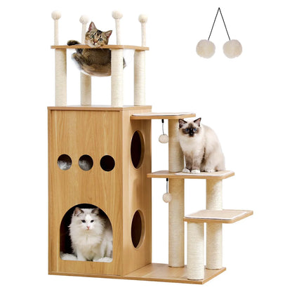 Multi-Level Cat Tree with Condo, Hammock & Scratching Posts