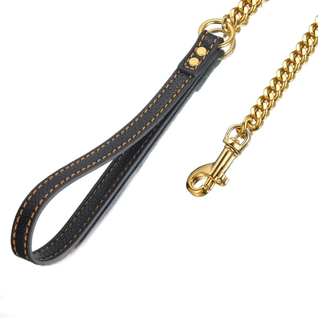 Gold Stainless Steel Cuban Link Dog Chain Collar – Heavy Duty Training & Walking Collar