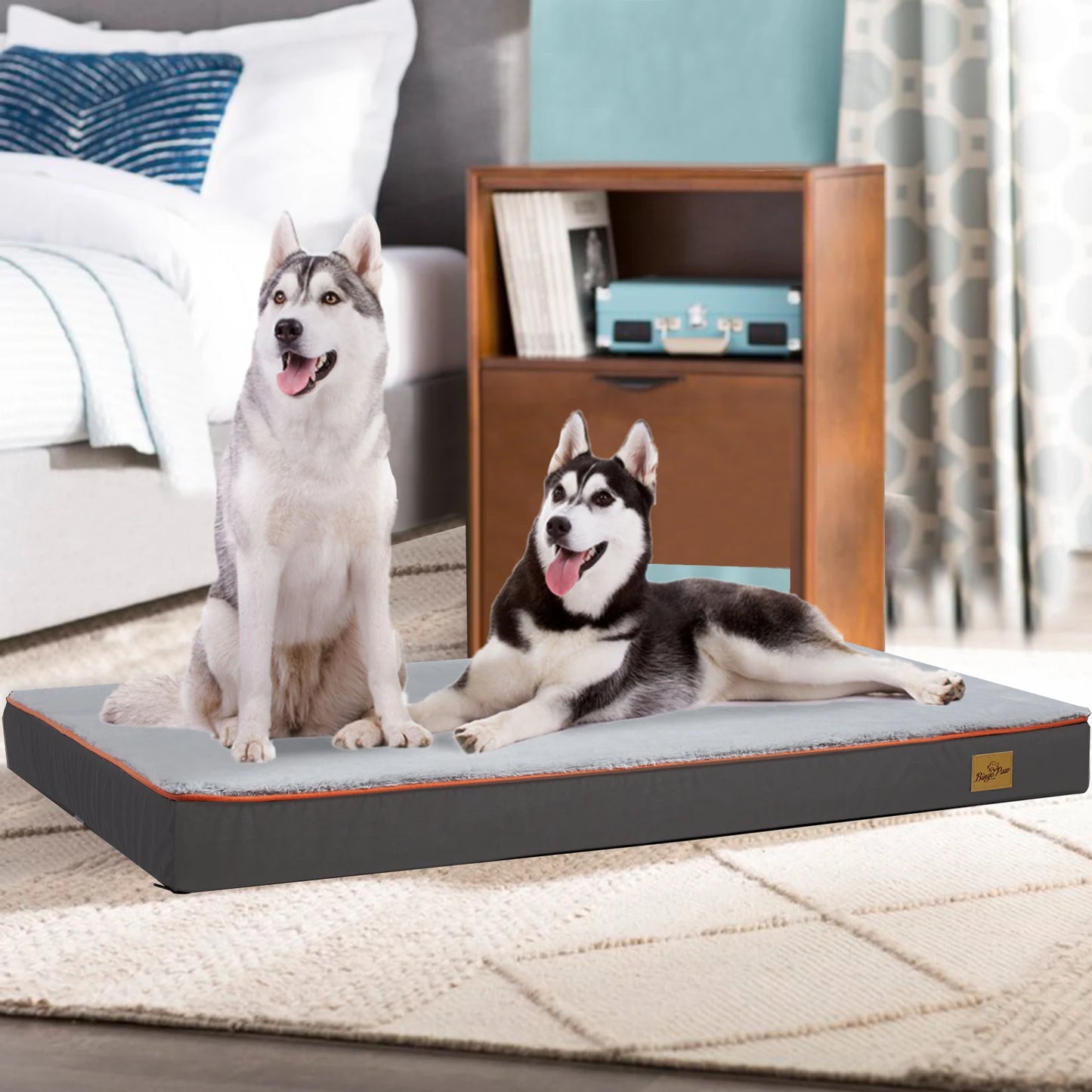Orthopedic Memory Foam Dog Bed with Waterproof Washable Cover