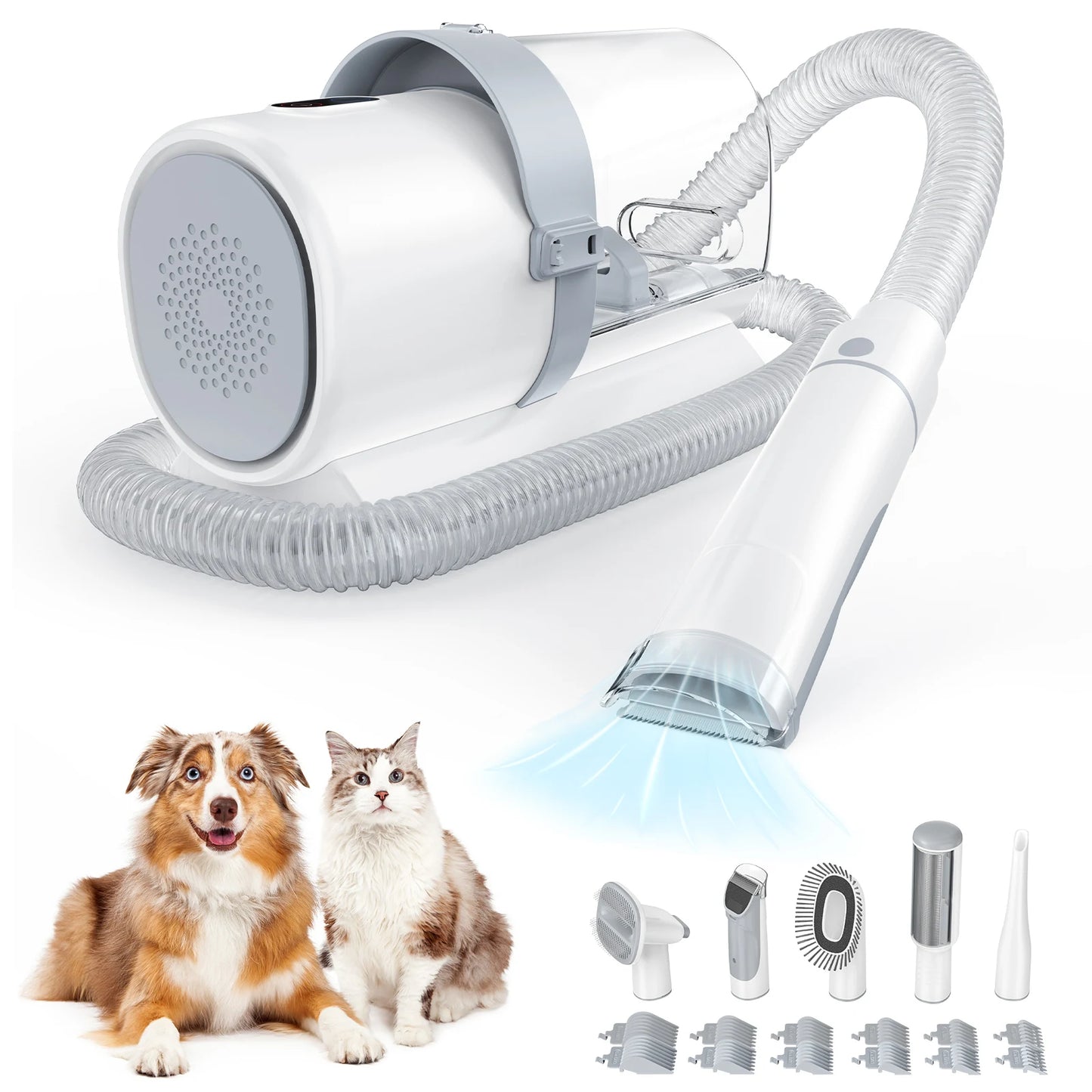 JHK 2.5L Pet Grooming Vacuum Kit – Cordless Clippers with 3 Suction Modes & 5 Tools for Dogs & Cats