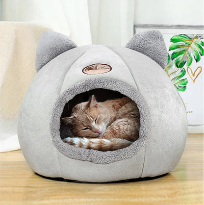 Cat Ear Pet Bed – Soft, Warm & Washable Bed for Small to Large Cats