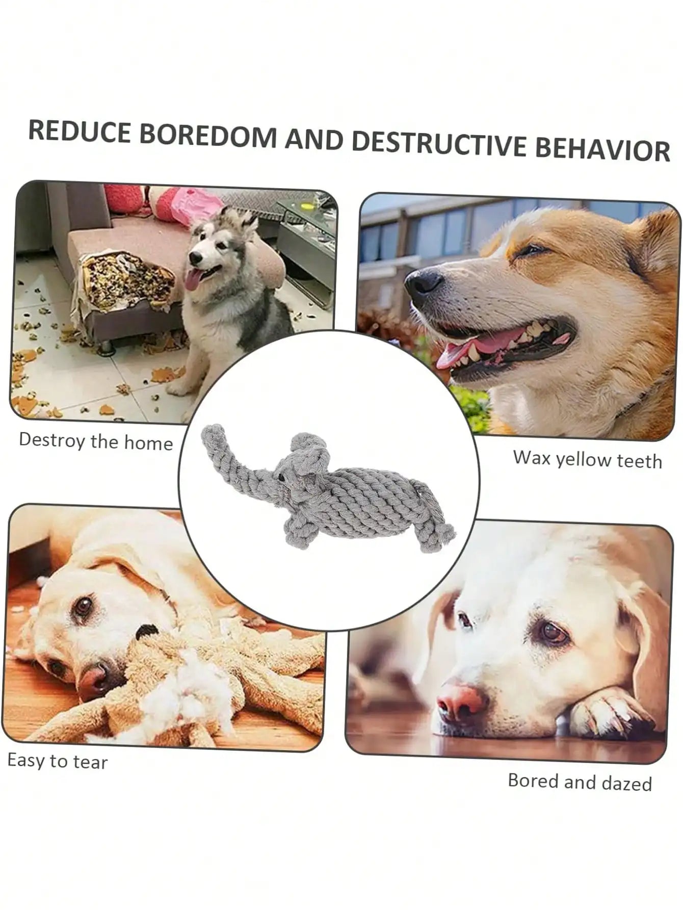 Cotton Rope Knot Dog Toy – Durable Teeth Cleaning Toy for Small & Medium Dogs