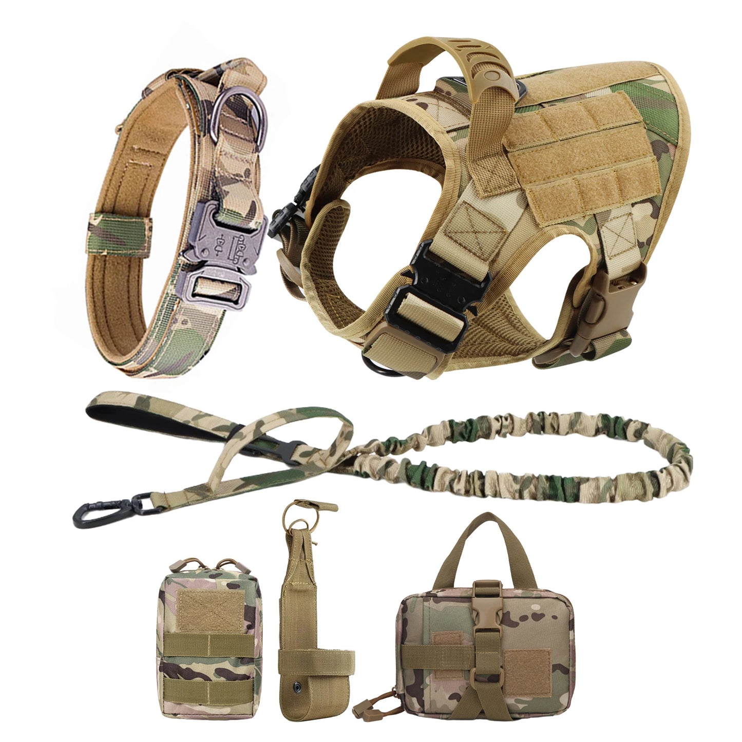 Tactical Dog Harness & Leash Set – Adjustable Training Vest for Medium & Large Dogs