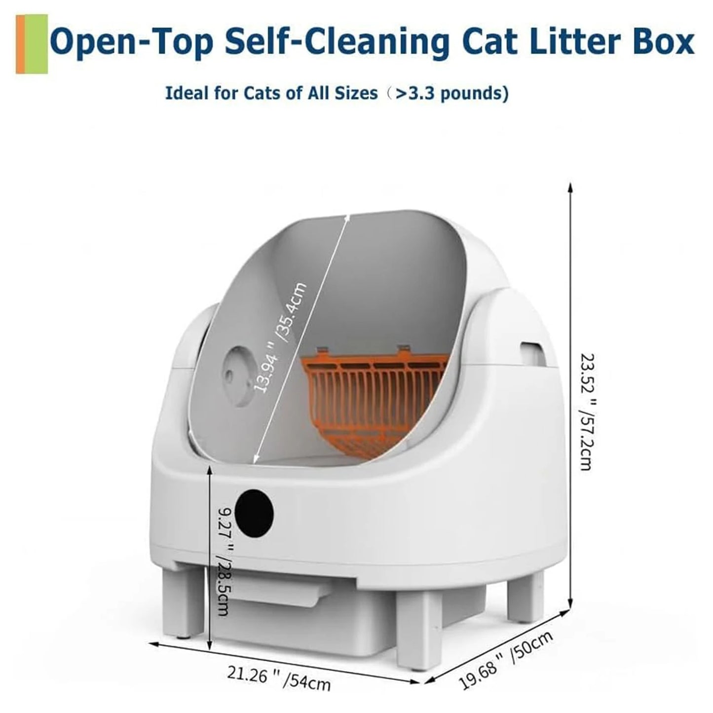 Automatic Self-Cleaning Cat Litter Box – Open-Top with App Control, 9L Capacity & Safety Sensors