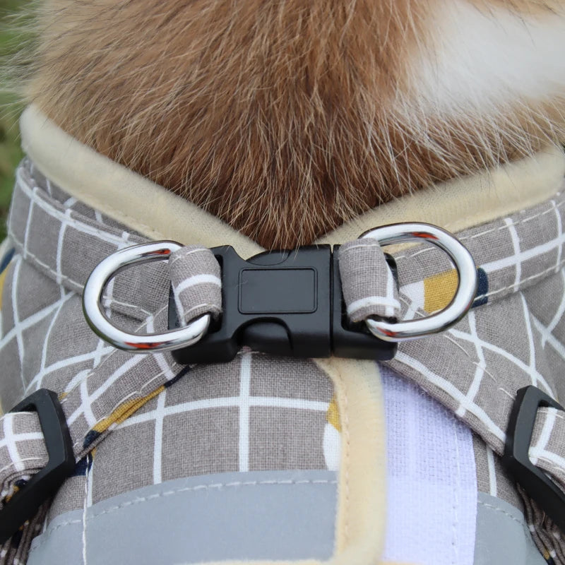 Reflective Pet Harness & Leash Set – Breathable Vest for Small Dogs & Cats