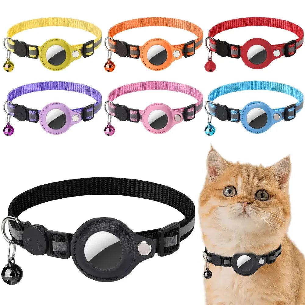 Reflective AirTag Cat Collar – Adjustable Safety Collar for Kittens & Cats