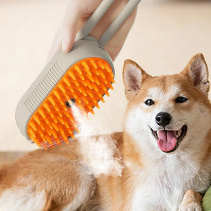 3-in-1 Pet Steam Brush – Electric Grooming & Massage Comb