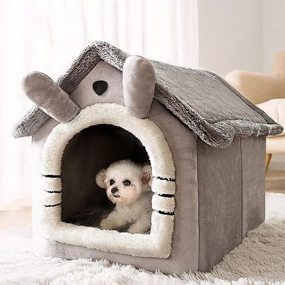 Foldable Winter Pet House with Mattress for Small & Medium Dogs and Cats