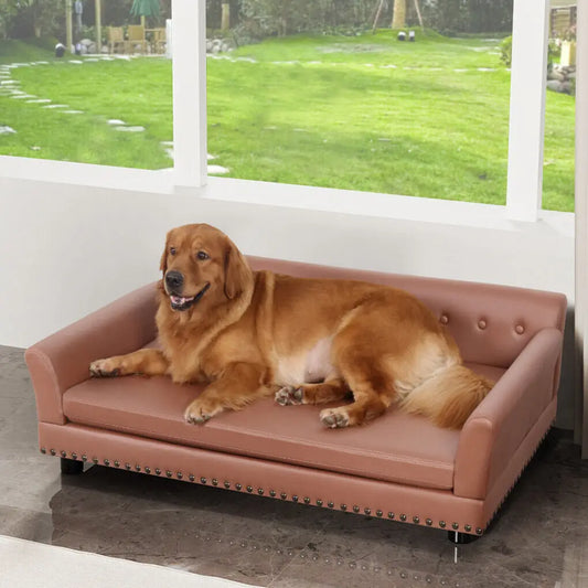 Waterproof Pet Sofa Bed with Removable Cushion & Cozy Lounge Design